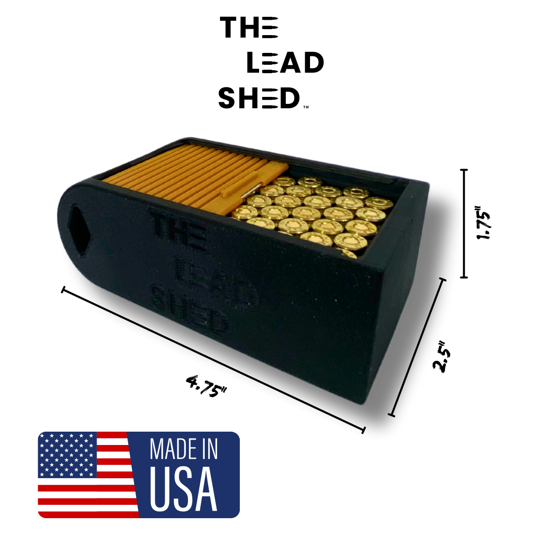 THE LEAD SHED 9mm ammo storage box 50 rounds ammo can reloading equipment